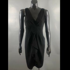 Diane von Furstenberg DVF Black Silk V Neck Dress